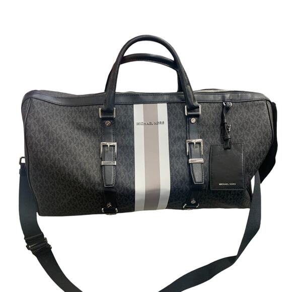 Michael Kors Bedford Travel Extra Large Logo Stripe Weekender Bag - Picture 1 of 8